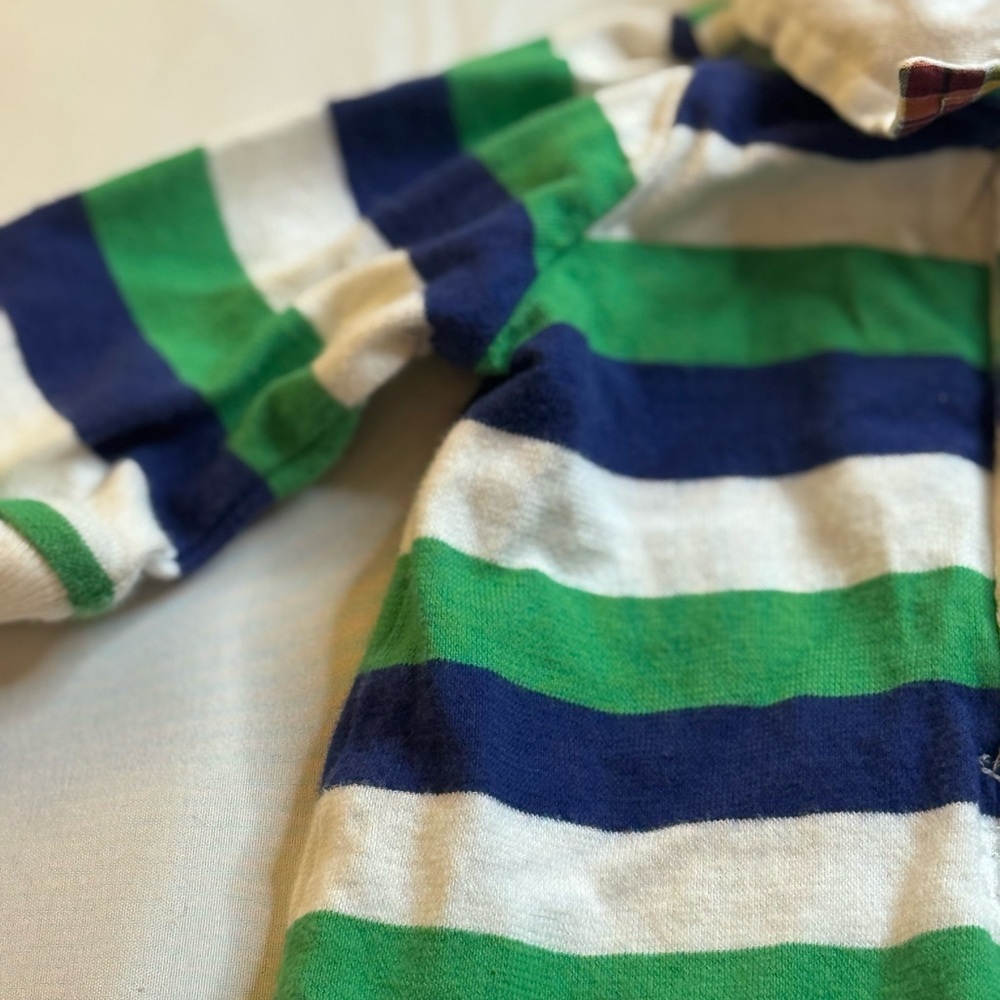Chaps Green and Blue Striped Newborn (NB) Bodysuit One Piece (Onesie) - Picture 5 of 10